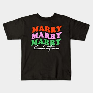 Marry Christmas Retro Christmas Kids T-Shirt